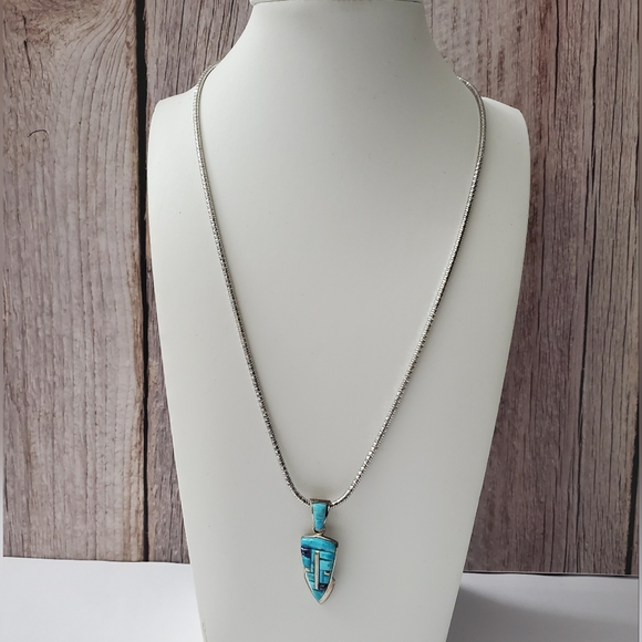 Sterling Silver 925 Turquoise Arrow Necklace